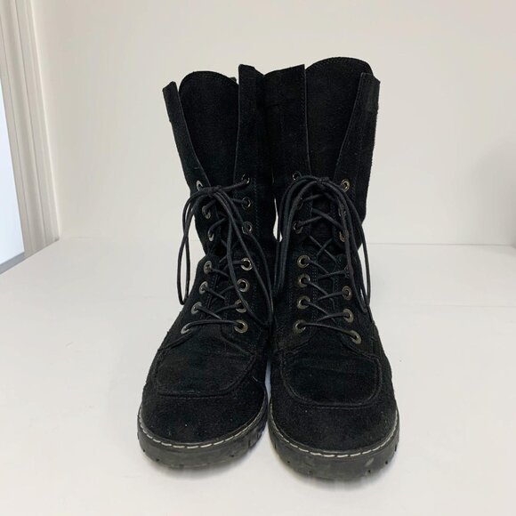 Stuart Weitzman lace up suede faux fur lining sz 8 - Picture 3 of 9